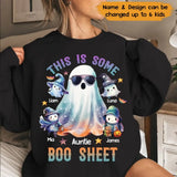 Personalized This Is Some Boo Sheet Ghost Auntie With Kid Names Sweatshirt Printed MTKVH23264