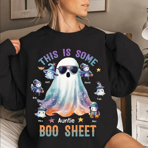 Personalized This Is Some Boo Sheet Ghost Auntie With Kid Names Sweatshirt Printed MTKVH23264