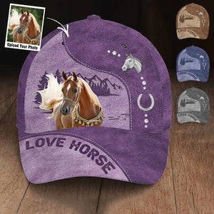 Personalized Upload Your Horse Photo Horse Lovers Gift Cap Printed HN23262