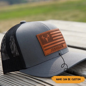 Personalized Deer Lovers Gift Leather Patch Hat Printed KVH23275