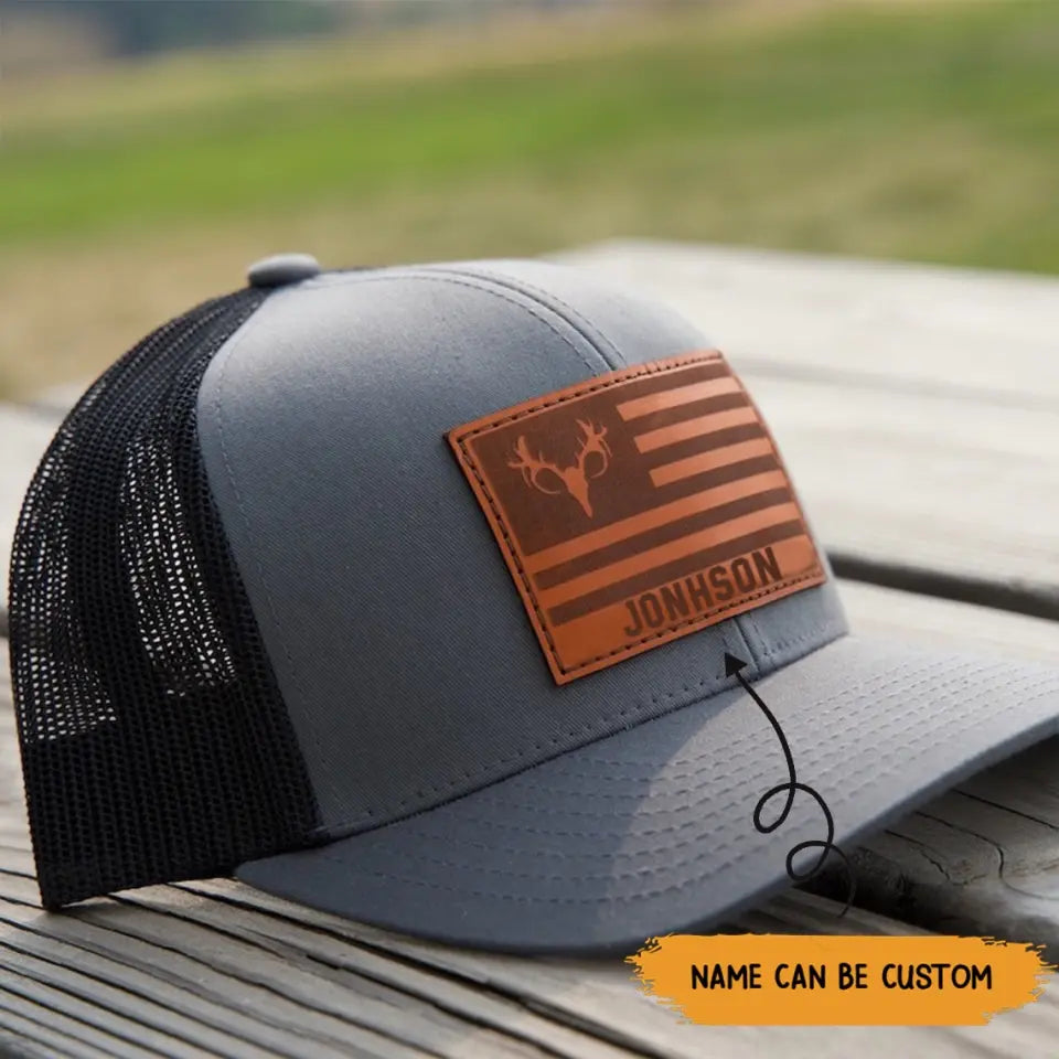 Personalized Deer Lovers Gift Leather Patch Hat Printed KVH23275