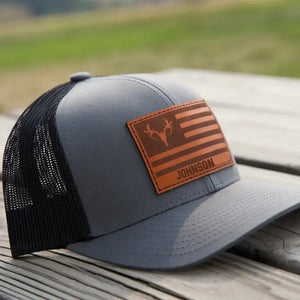 Personalized Deer Lovers Gift Leather Patch Hat Printed KVH23275