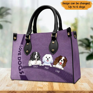 Personalized Dog Mom Fur Mama Dog Lover Leather Bag Printed QTHN23305