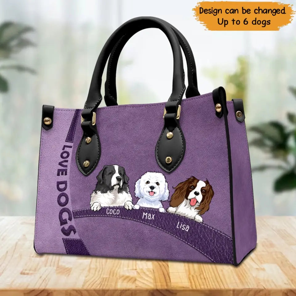 Personalized Dog Mom Fur Mama Dog Lover Leather Bag Printed QTHN23305