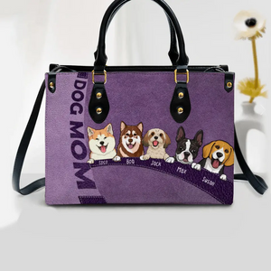 Personalized Dog Mom Fur Mama Dog Lover Leather Bag Printed QTHN23305
