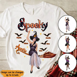 Personalized Spooky Auntie with Kid Names T-shirt Printed 23324HTHDNL