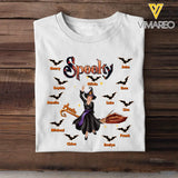 Personalized Spooky Auntie with Kid Names T-shirt Printed 23324HTHDNL