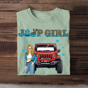 Personalized Jeep Girl Art Leopard Watercolor T-shirt Printed HN347