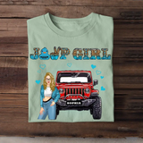 Personalized Jeep Girl Art Leopard Watercolor T-shirt Printed HN347