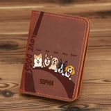 Personalized Love Dogs Custom Name Leather Card Wallet HN23338