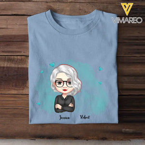 Personalized Fur Mama Dog Mom Cat Mom Watercolor T-Shirt Printed QTPN375
