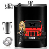 Personalized Jeep Girl with Name Steel Flasks QTHN23354