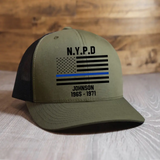 Personalized US Police Blue Thin Line Flag Mesh Cap Printed 23397KVH