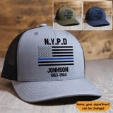 Personalized US Police Blue Thin Line Flag Mesh Cap Printed 23397KVH