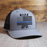 Personalized US Police Blue Thin Line Flag Mesh Cap Printed 23397KVH