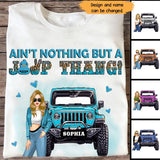 Personalized Ain't Nothing But A Jeep Thang Western Leopard Glitter Stone Art Tshirt HN23393