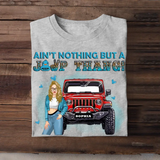 Personalized Ain't Nothing But A Jeep Thang Western Leopard Glitter Stone Art Tshirt HN23393