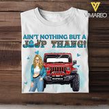 Personalized Ain't Nothing But A Jeep Thang Western Leopard Glitter Stone Art Tshirt HN23393