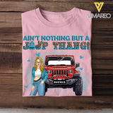 Personalized Ain't Nothing But A Jeep Thang Western Leopard Glitter Stone Art Tshirt HN23393