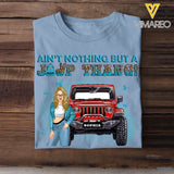 Personalized Ain't Nothing But A Jeep Thang Western Leopard Glitter Stone Art Tshirt HN23393