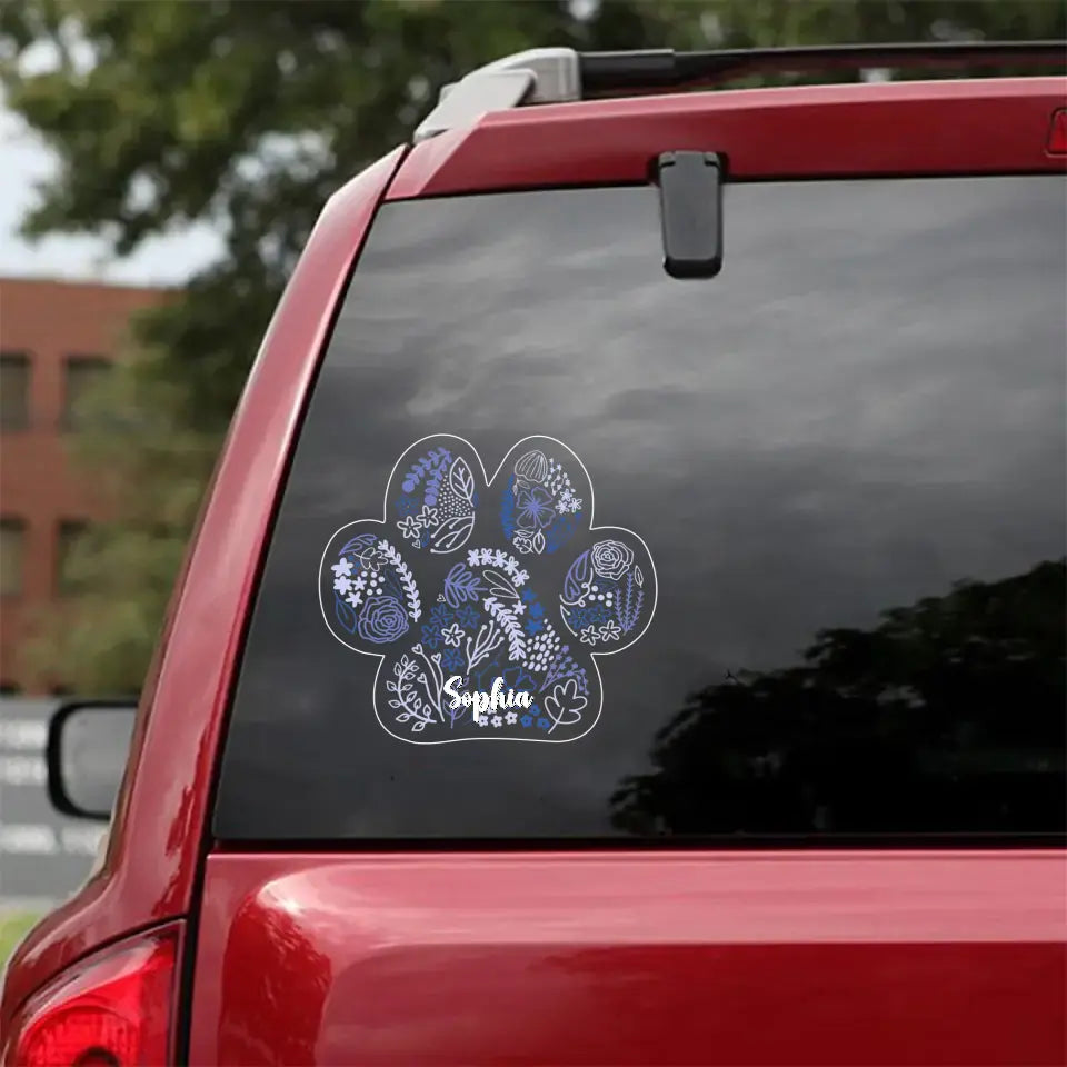 Personalized Paw Colorful Dog Lovers Decal Printed QTPN345