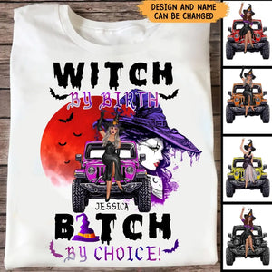 Personalized Witch By Birth Jeep Lover Halloween Gift T-shirt QTKH341
