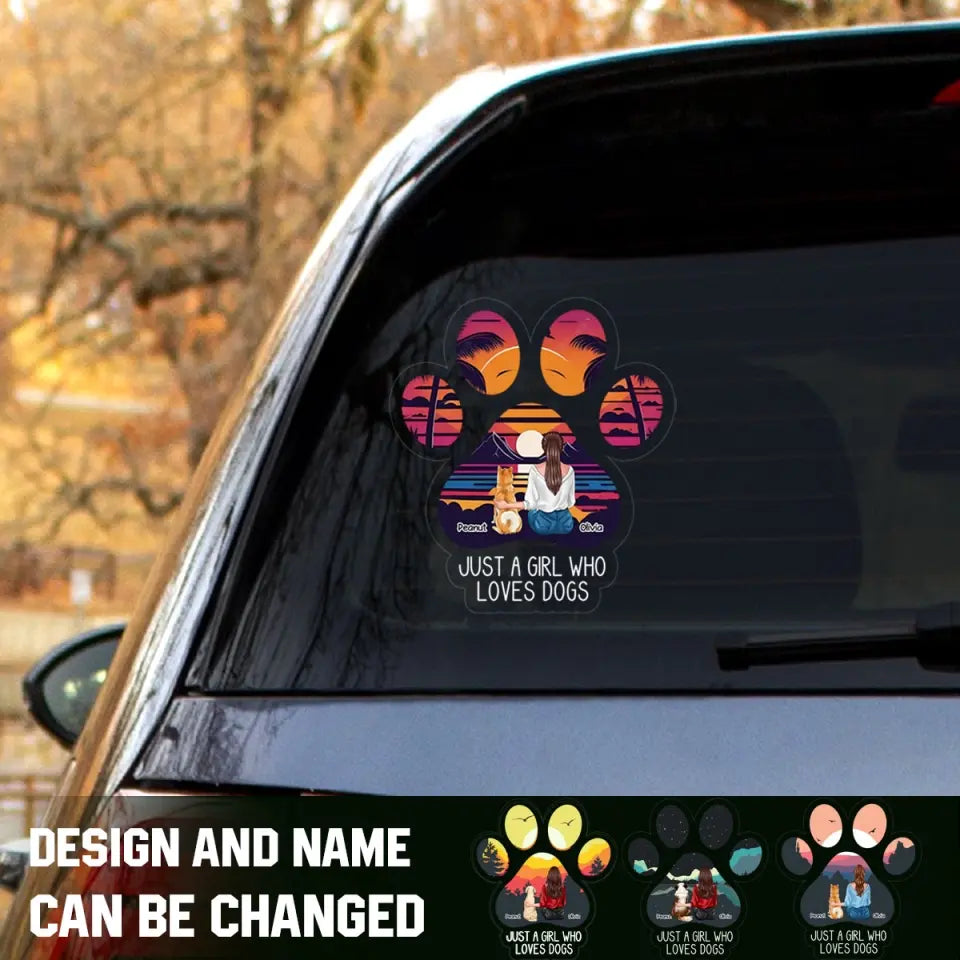 Personalized Just A Girl Who Loves Dogs Dog Lovers Decal Printed QTVQ403