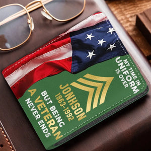 Personalized US Veteran Retired Leather Wallet 3D Print QTKH414