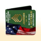 Personalized US Veteran Retired Leather Wallet 3D Print QTKH414