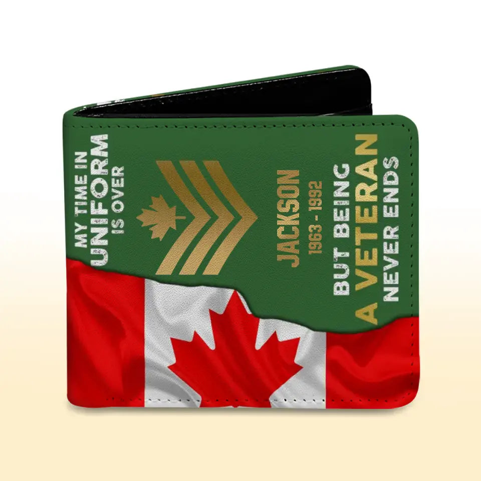 Personalized Canadian Veteran Retired Leather Wallet 3D Print QTKH414