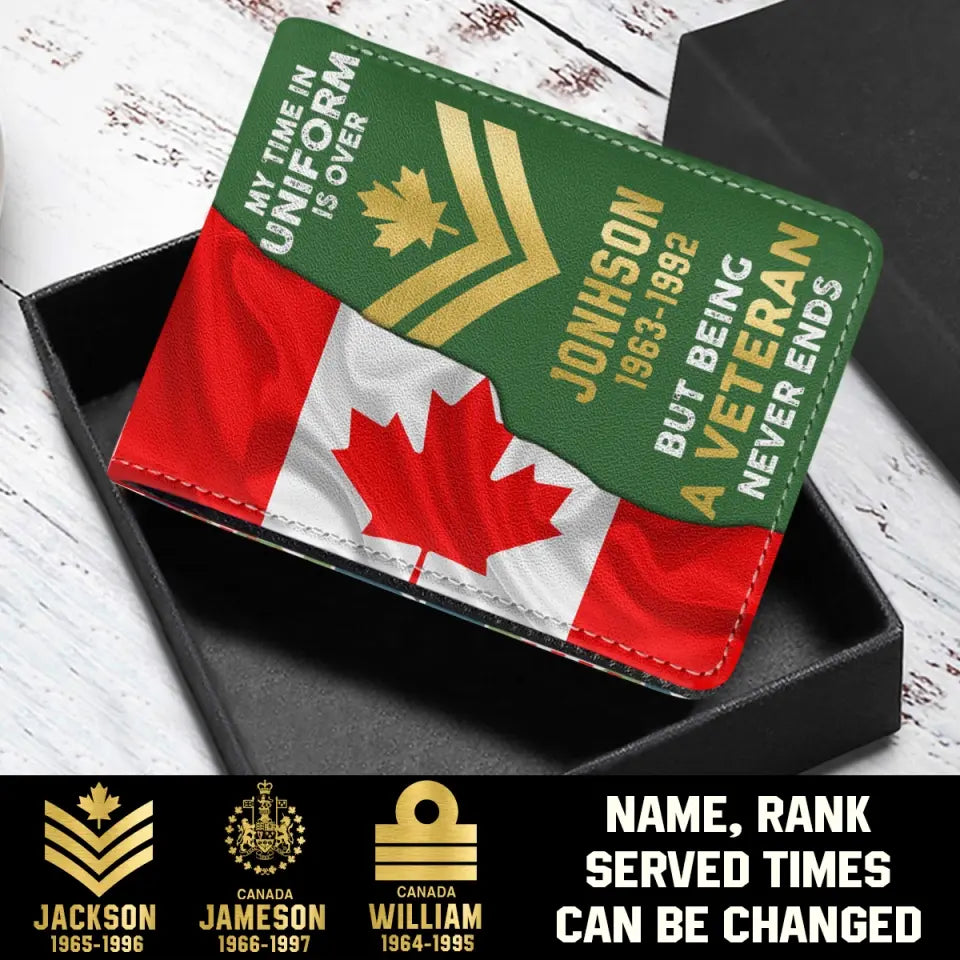 Personalized Canadian Veteran Retired Leather Wallet 3D Print QTKH414