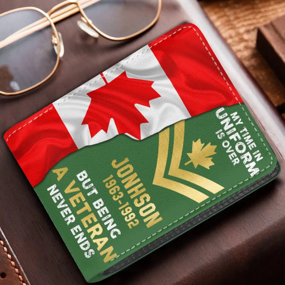 Personalized Canadian Veteran Retired Leather Wallet 3D Print QTKH414
