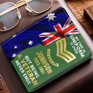 Personalized Australian Veteran Retired Leather Wallet 3D Print QTKH414