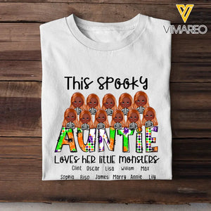 Personalized This Spooky Auntie Loves Her Little Monsters Tshirt 2D Printed HTHHN23407