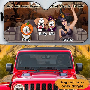 Personalized Dog Halloween & Witch Dog Lovers Gift Halloween Gift Car Shade Printed MTVQ23351
