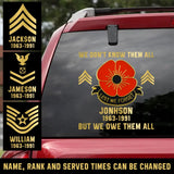 Personalized US Veteran Retired With Name And Year Decal Printed 23434KVH