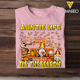 Personalized Fall Season Gnome Auntie Life Butterflies with Kid Names T-shirt HTHHN23433