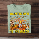 Personalized Fall Season Gnome Auntie Life Butterflies with Kid Names T-shirt HTHHN23433