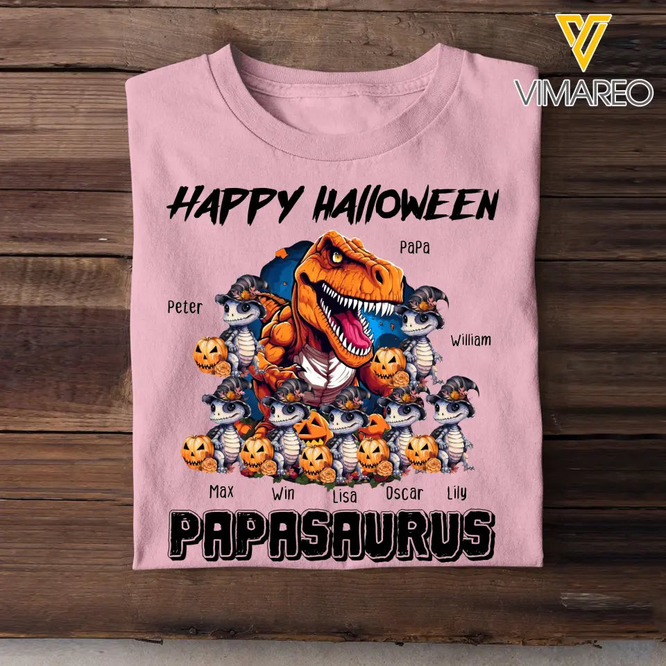 Personalized Happy Halloween Papasaurus T-shirt Printed NTMTHN23446