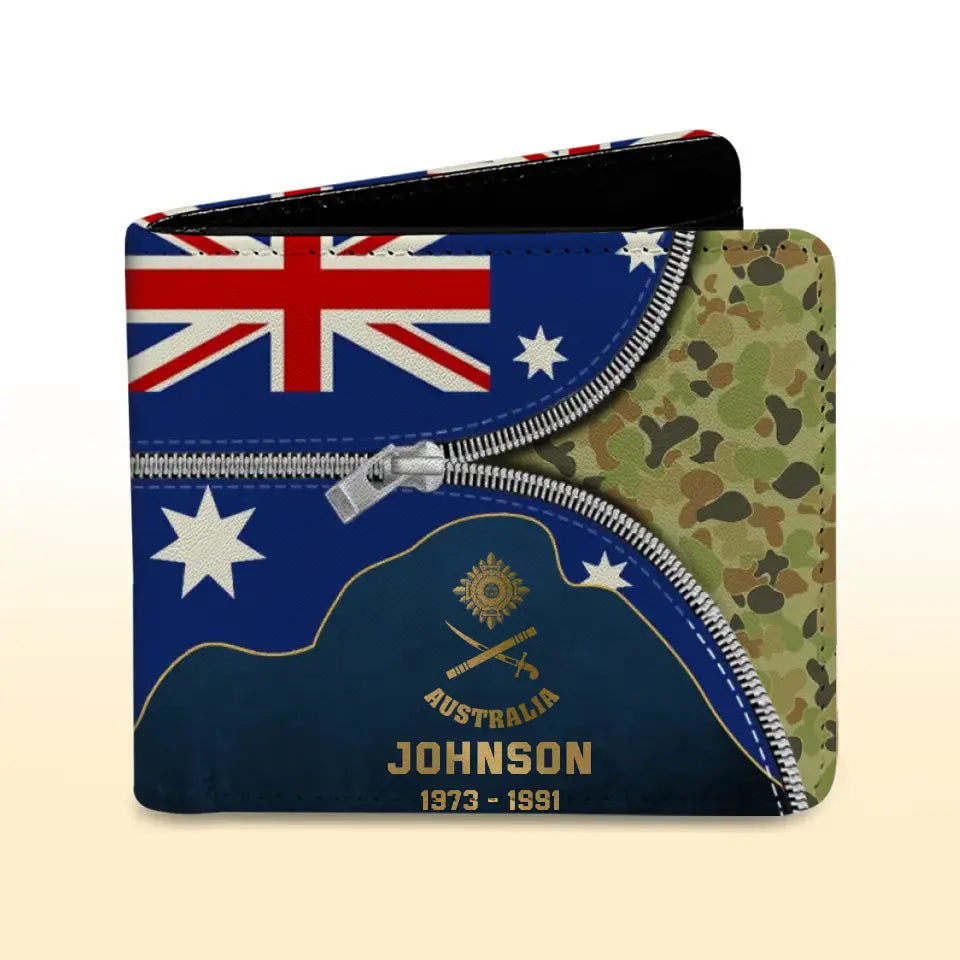 Personalized Australian Veteran Retired Leather Wallet 3D Print QTPN437