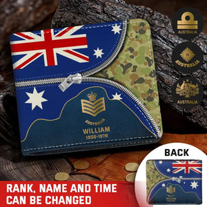 Personalized Australian Veteran Retired Leather Wallet 3D Print QTPN437
