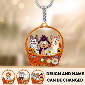 Personalized Dog Halloween Custom Name Dog Lovers Gift Acrylic Keychain Printed MTHN23362