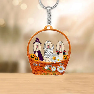 Personalized Dog Halloween Custom Name Dog Lovers Gift Acrylic Keychain Printed MTHN23362