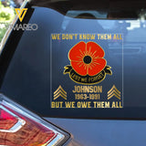 Personalized US Veteran Retired With Name And Year Decal Printed 23434KVH