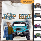 Personalized Jeep Girl With Name Winter T-shirt Printed NTMTHN23466