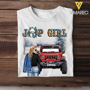 Personalized Jeep Girl With Name Winter T-shirt Printed NTMTHN23466