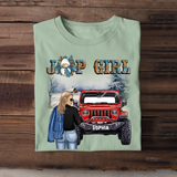 Personalized Jeep Girl With Name Winter T-shirt Printed NTMTHN23466