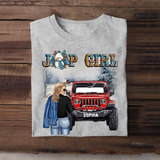 Personalized Jeep Girl With Name Winter T-shirt Printed NTMTHN23466
