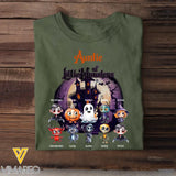 Personalized Auntie of Little Monsters Kid Names Halloween Gift T-shirt Printed VQ23455