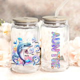 Personalized Auntie Dolphins with Kid Names Can Glass MTPN23464